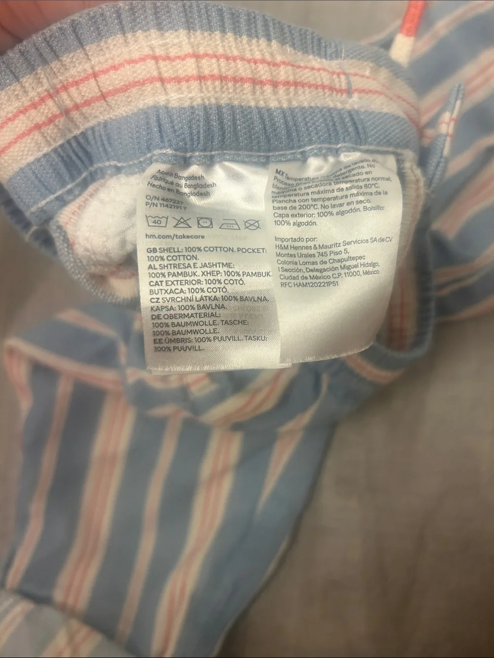 H&M Blue and White Striped Kids Pants 3T